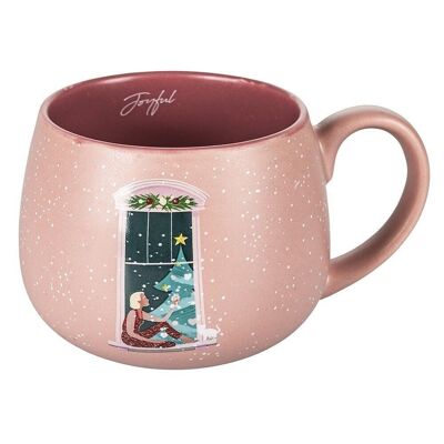 Frühstückstasse aus New Bone China 400 ml, XMas Pink Modell B