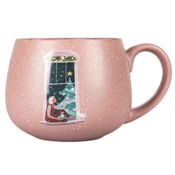 Tasse petit-déjeuner en porcelaine fine 400 ml, XMas Pink Modèle B 3