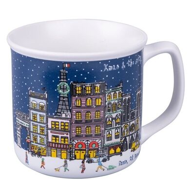 Frühstückstasse aus New Bone China 350 ml, Xmas & the City 'JOYEUX NOEL'