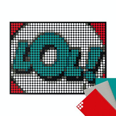 Set de pixel art con puntos de pegamento de colores - LOL 30x40 cm
