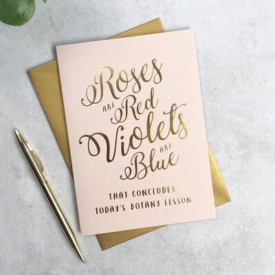 Roses Are Red gold foil card