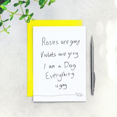 Roses Are Gray Anniversary Card