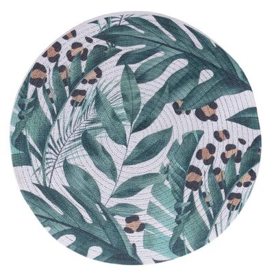 Round placemat with tropical decoration, Savana
