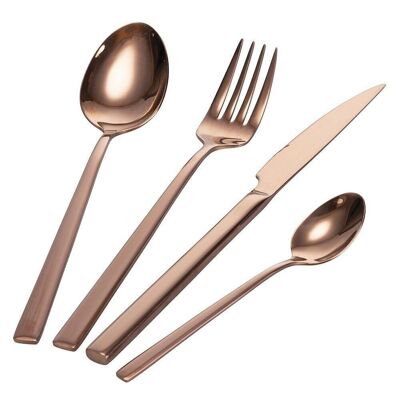 Set 24 posate in acciaio inossidabile 18/8 finitura lucida, Luxury Copper