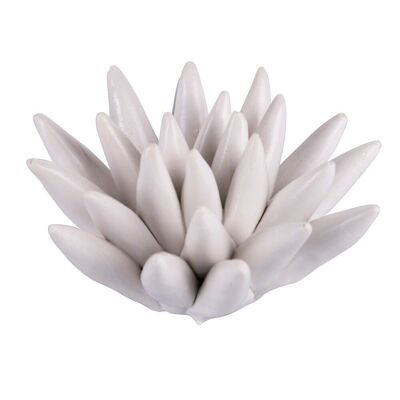 Dekorativer Seeigel aus weißer Keramik, kleiner Fisch