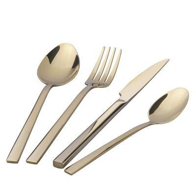 24-piece cutlery set in 18/8 stainless steel, polished finish, Luxury Gold