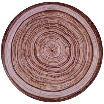 Dessous de plat rond en céramique, fond en liège thermo-isolant, Wood Display 4
