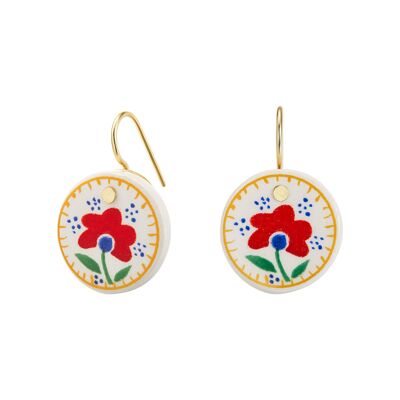 Boucles d'oreilles Faïenz fleur