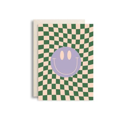Greeting card smiley green