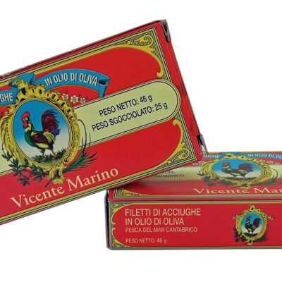 Anchovy fillets from the Cantabrian Sea in olive oil 50 gr
