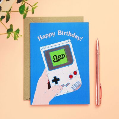 Biglietto di compleanno Gameboy 1UpUp