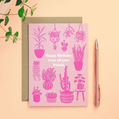 Tarjeta de feliz cumpleaños de todos tus amigos