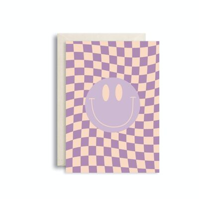Carte de voeux smiley violet