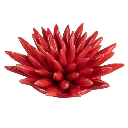 Riccio di Mare decorativo rosso in ceramica, Fish Medio