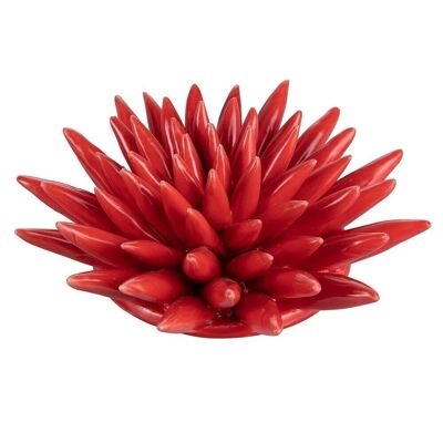 Decorative red ceramic Sea Urchin, Medium Fish