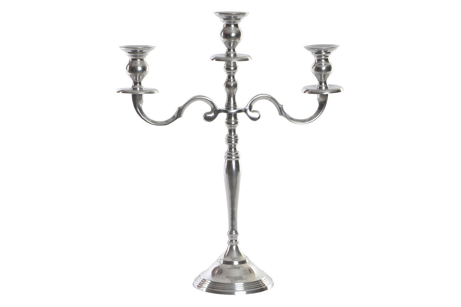 CANDELABRO ALUMINIO 34X12X41 3 VELAS CROMADO AL195989