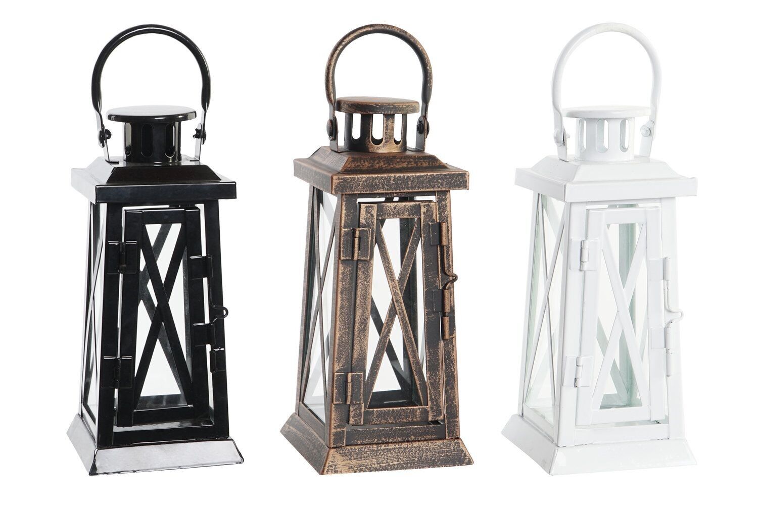 LAMPIONE VETRO METALLO 10X10X23 3 SURT. FA199909