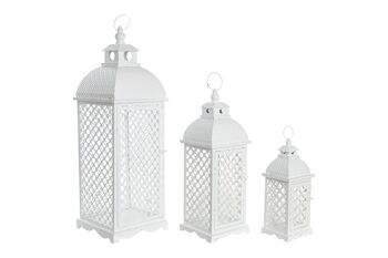 LAMPADAIRE SET 3 MÉTAL 24X24X74 BLANC USÉ FA206368 1