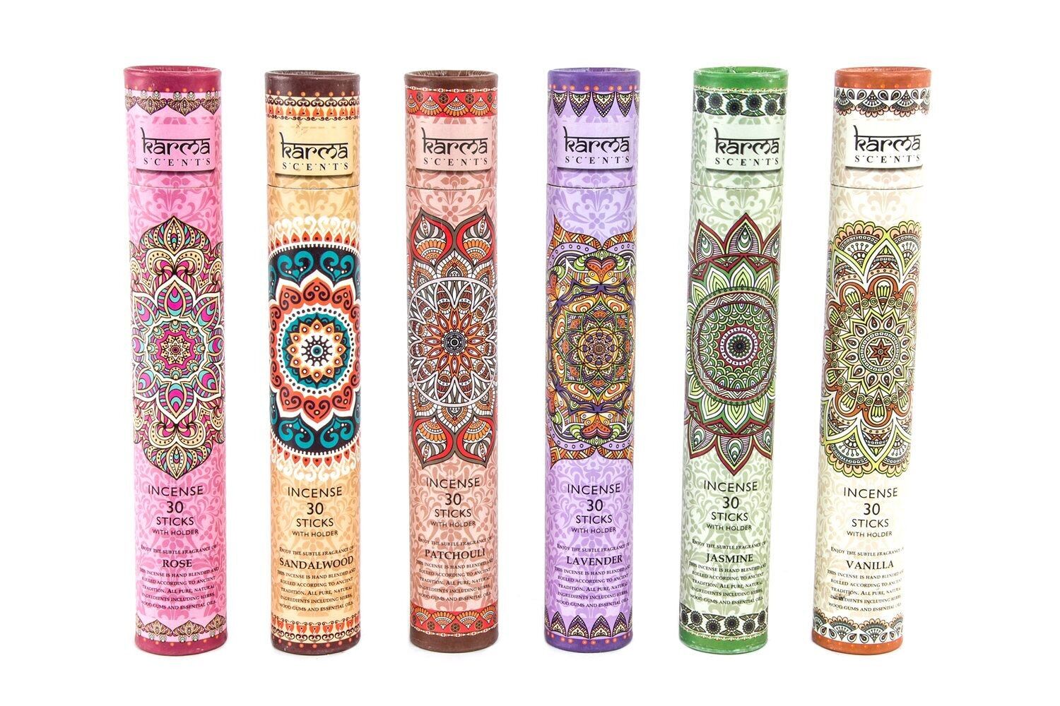 SET BASTONCINI INCENSO 30 AROMA 4X4X27 25 CM, MANDALE IN132054