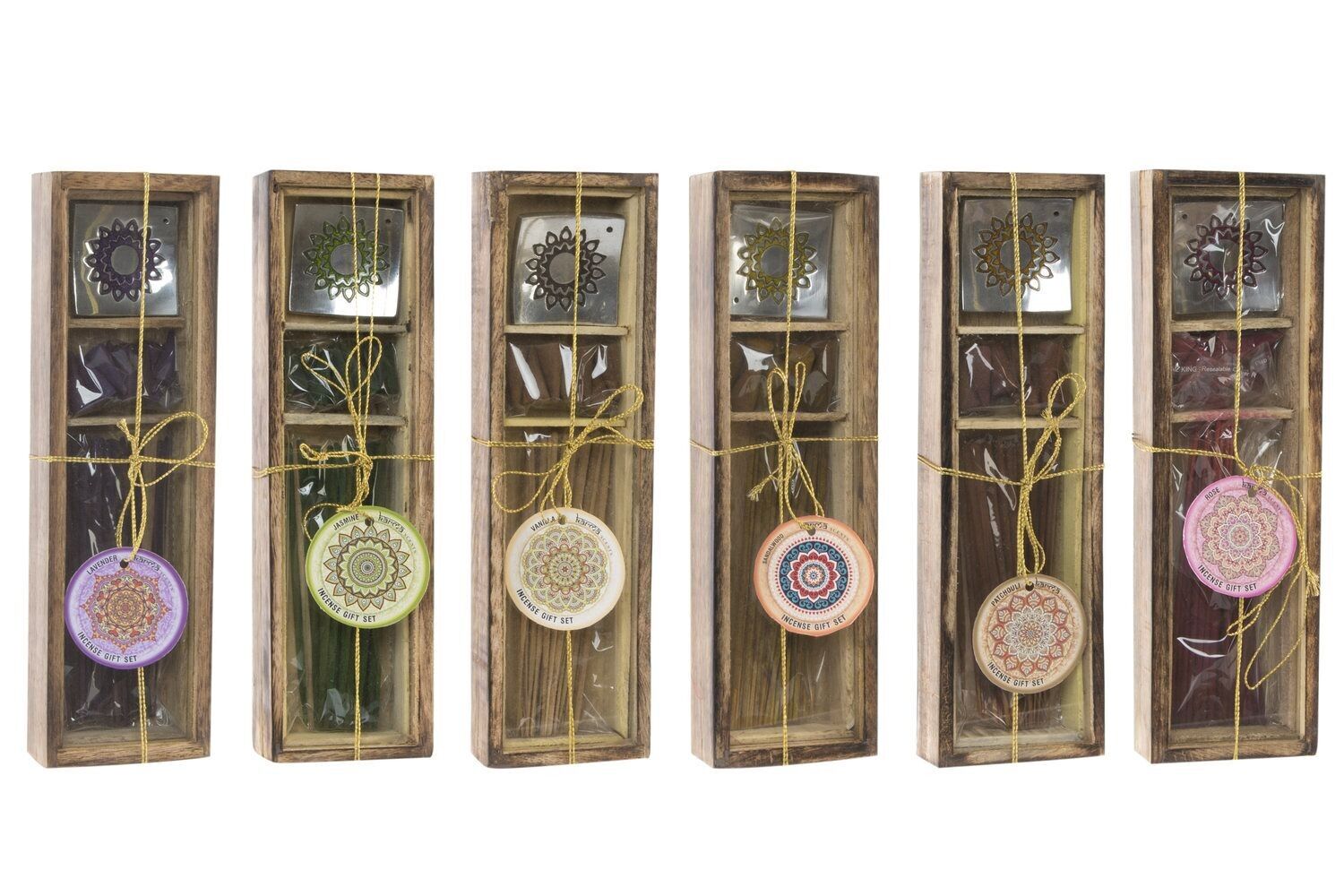 INCIENSO VARILLA SET 30 MADERA 7,5X3,5X25 MANDALA IN132059