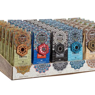 INCENSE CONE SET 6 WOOD 6X4X16 SUPPORT 6 SURT. IN161086