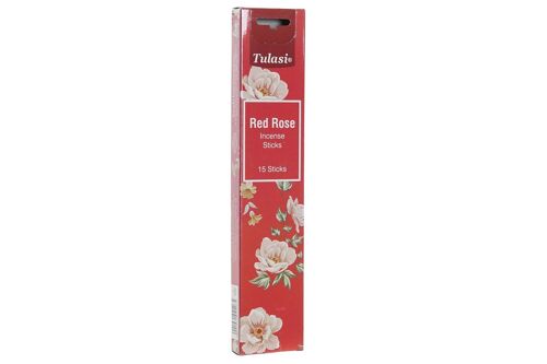 INCIENSO VARILLA SET 15 AROMA 5X2X25,5 ROSAS ROJO IN185666