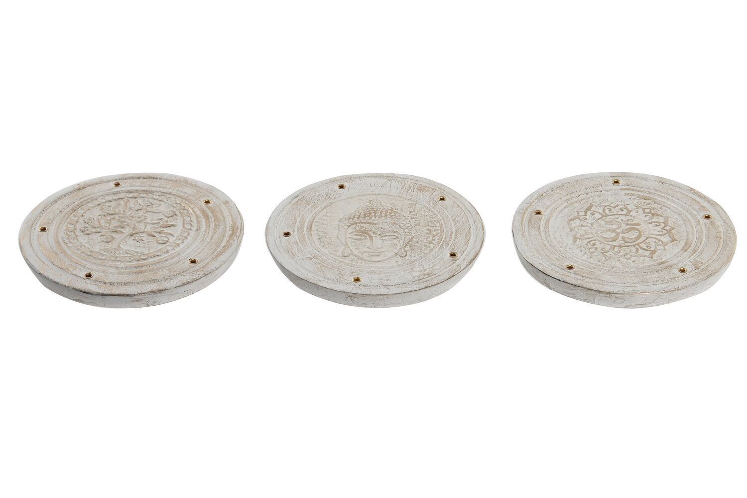 PORTA INCENSO MANICO IN METALLO 10X10X1 BUDDHA 3 SURT. IN205032