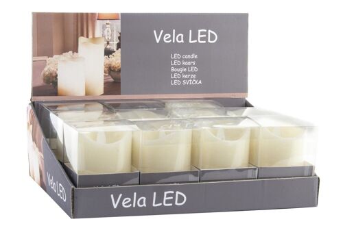 VELA LED PVC 7,5X12X12 MOVIMIENTO CRUDO LA135105