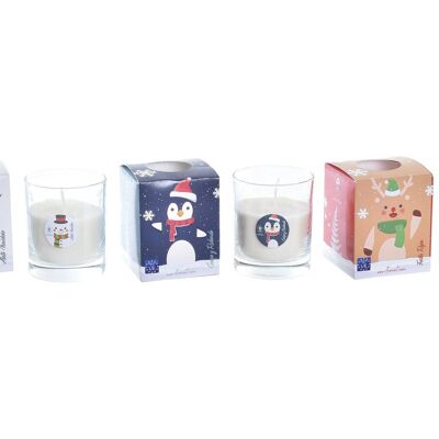 CRYSTAL WAX CANDLE 8X8X9 110 SANTA FRIENDS 3 SURT. NV198713