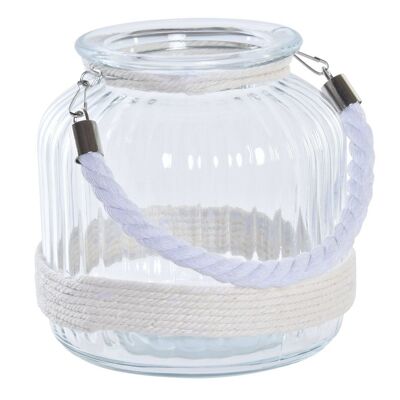 CRYSTAL CANDLE HOLDER ROPE 19X19X18 2900 ML, ROPE PV179303