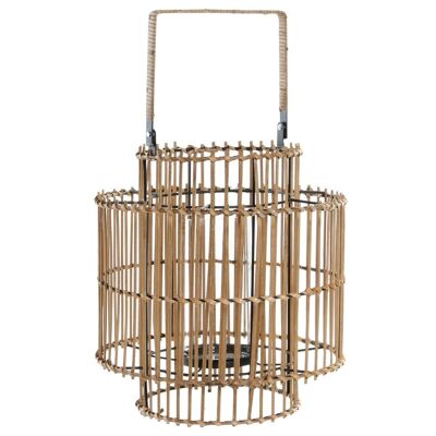 BAMBOO METAL CANDLE HOLDER 30X30X32 47 NATURAL PV181109