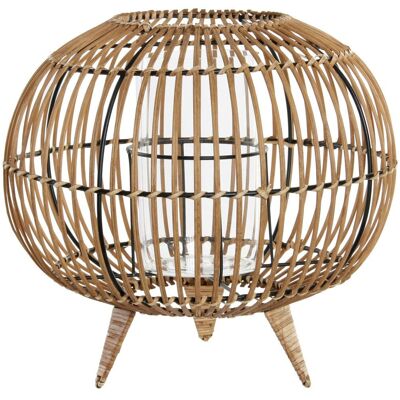 METAL RATTAN CANDLE HOLDER 32X32X29 NATURAL PV181112