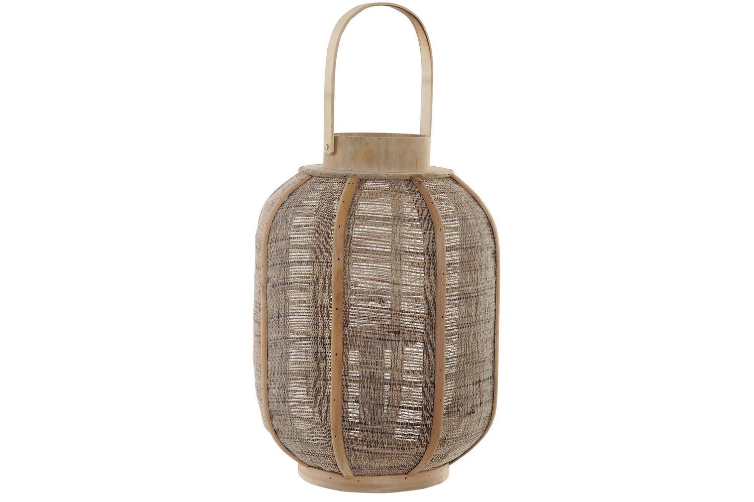 PORTACANDELE IN LINO BAMBÙ 27X27X51 NATURALE PV181138