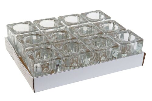 PORTAVELA CRISTAL 6,5X6,5X7,5 TRANSPARENTE PV186314