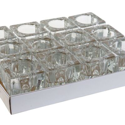 GLASS CANDLE HOLDER 6.5X6.5X7.5 TRANSPARENT PV186314