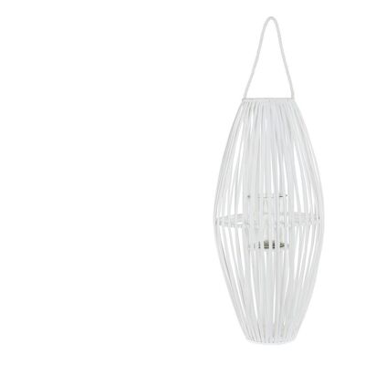 WICKER GLASS CANDLE HOLDER 36X36X80 WHITE PV192588