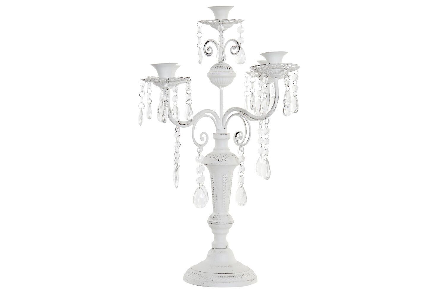 CANDELABRO METAL ACRILICO 41X41X56,5 BLANCO PV192885
