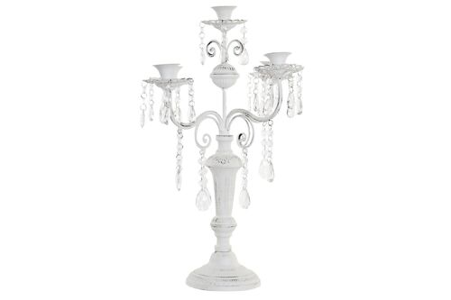 CANDELABRO METAL ACRILICO 41X41X56,5 BLANCO PV192885