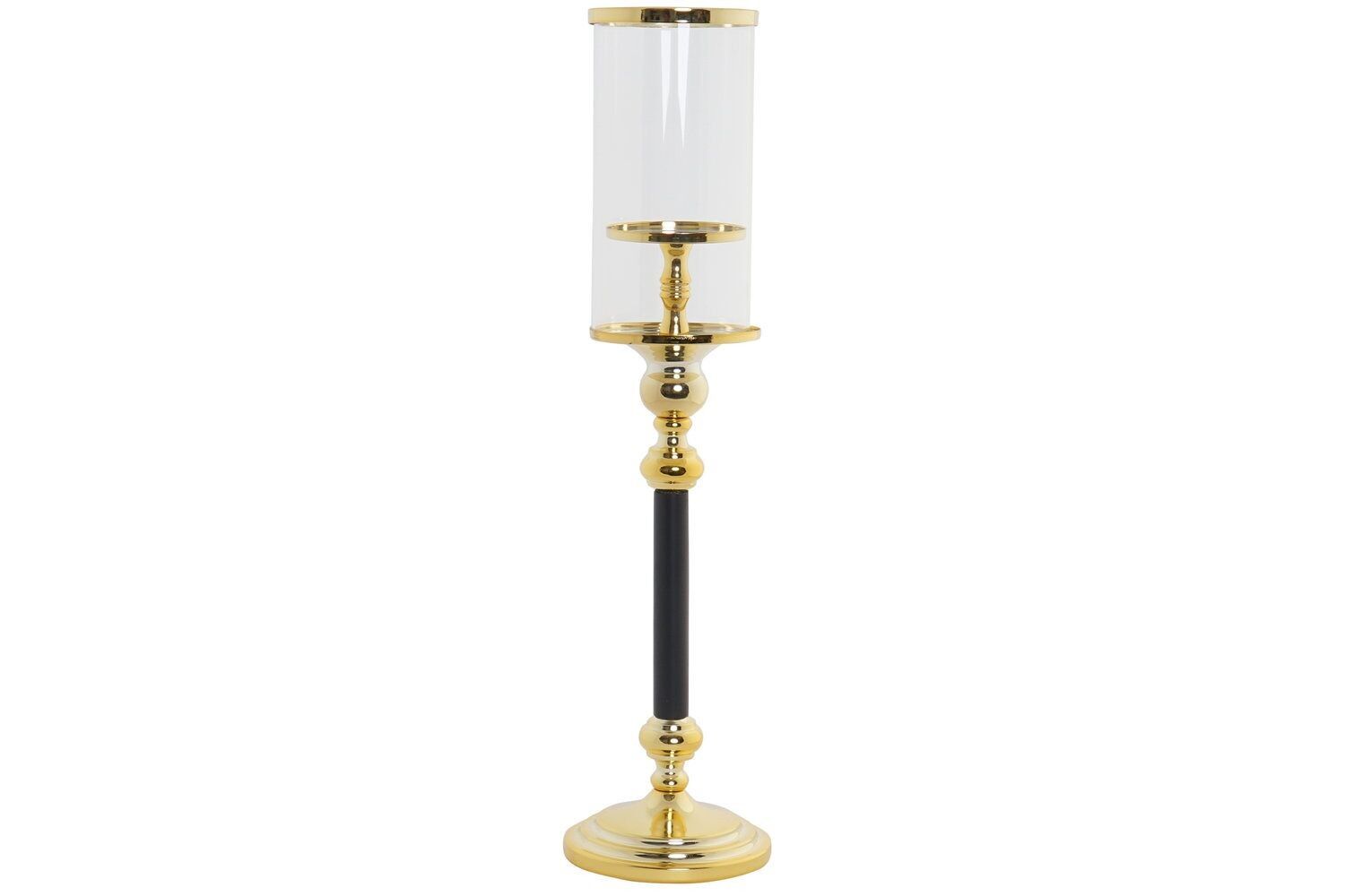 PORTACANDELE METALLO VETRO 13X13X53 BICOLORE ORO PV192887