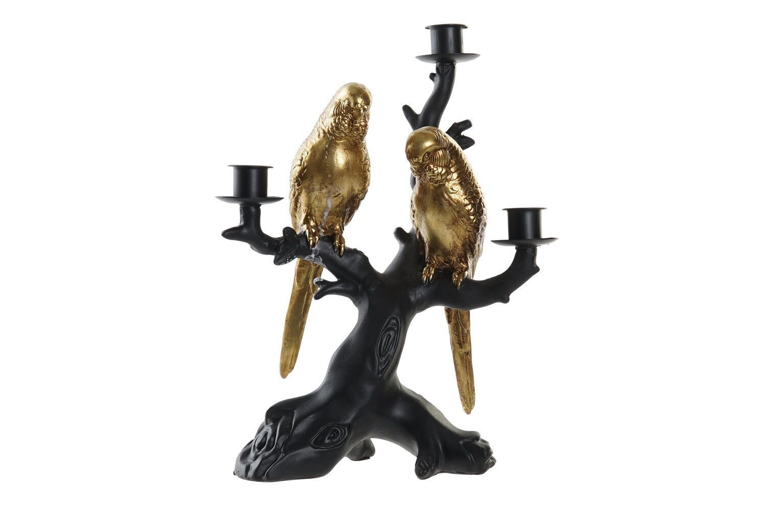 PORTACANDELE IN RESINA 22,5X13X29,5 NERO PAPPAGALLO PV196311