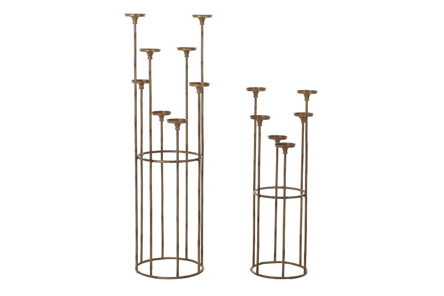 PORTACANDELE SET 2 METALLO 38X38X110 RAME PV197274