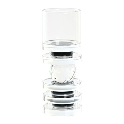 GLASS CANDLE HOLDER 6X6X16 BLACK PV200007