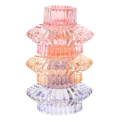 CRYSTAL CANDLE HOLDER 8X8X12.5 MULTICOLOR PV203311
