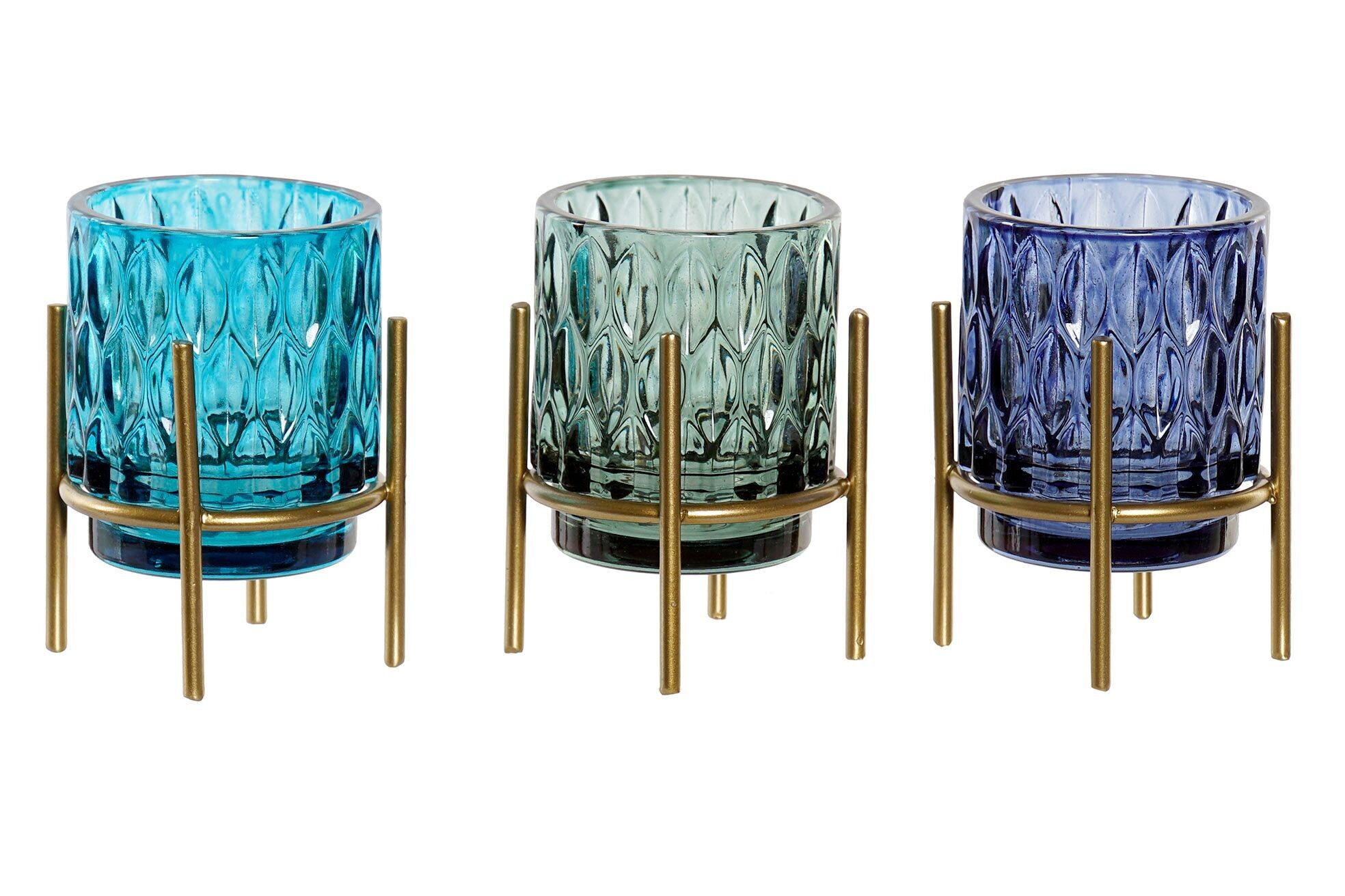 PORTACANDELE METALLO VETRO 7X7X11 3 SURT. PV203707