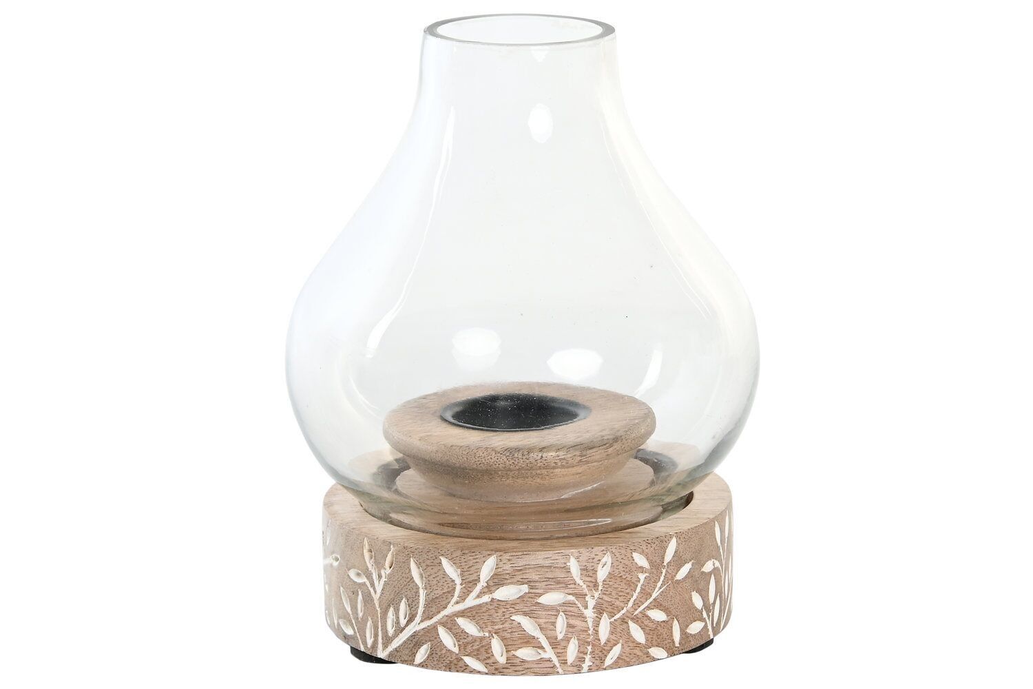 PORTACANDELE MANICO CRISTALLO 14X14X16 INTAGLIATO PV205194