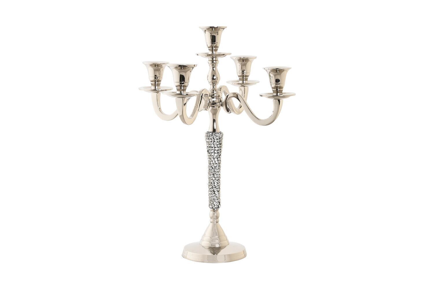 CANDELABRO ACRILICO ALLUMINIO 26X26X36 5 CANDELE PV205282
