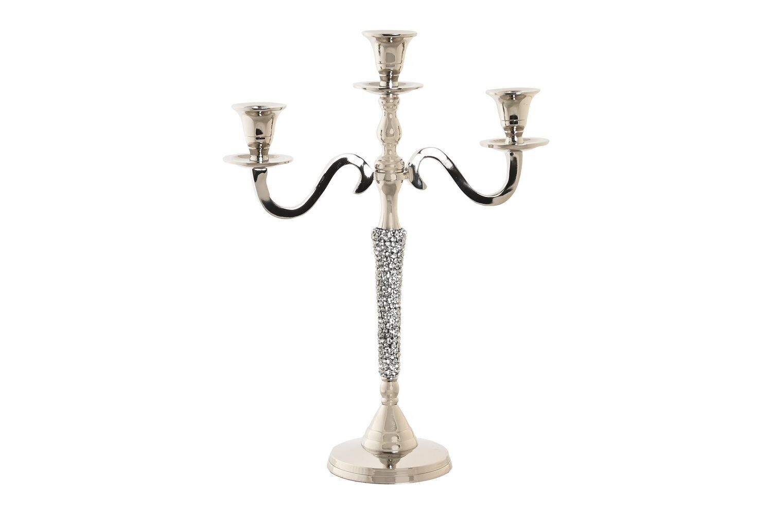 CANDELABRO ALLUMINIO 26X10X35 3 CANDELE ARGENTO PV205283