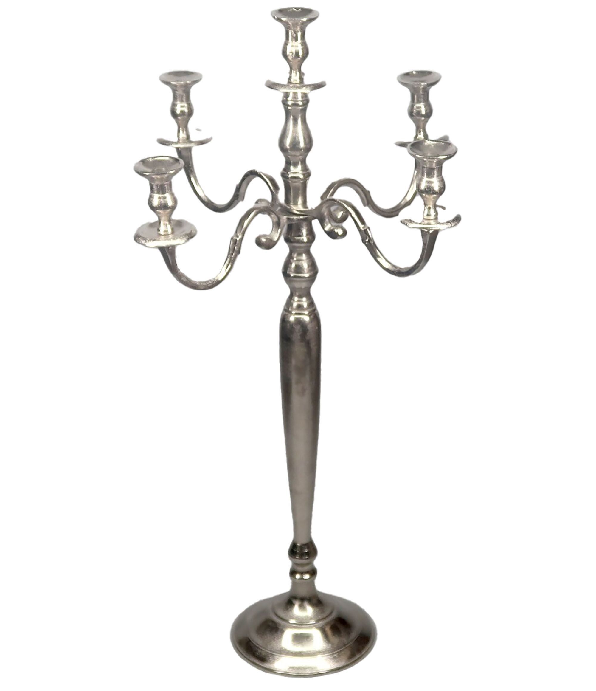 CANDELABRA IN ALLUMINIO 56X56X100 5 CANDELE ARGENTO PV205526