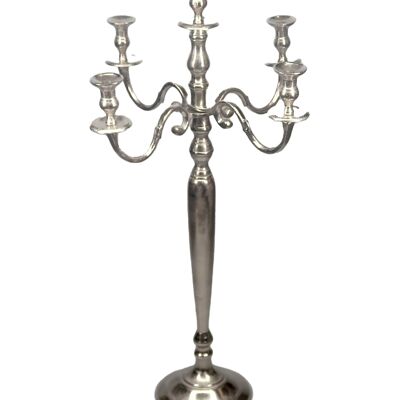 ALUMINUM CANDELABRA 56X56X100 5 SILVER CANDLES PV205526