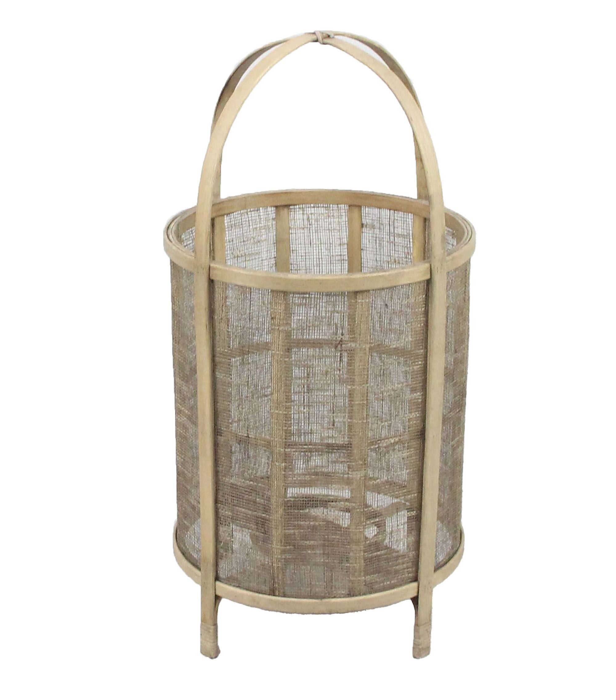 PORTACANDELE IN LINO BAMBÙ 31X31X60 MARRONE NATURALE PV206011